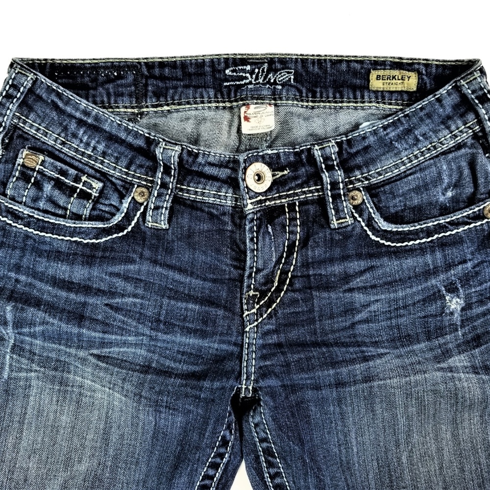 Silver Berkley Straight leg Jeans Dark Wash 27 - Picture 4 of 7